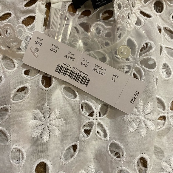 JCrew Eyelet Flutter Sleeve Top - Picture 4 of 5